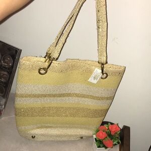 Stylish Gold and Beige Tote Bag